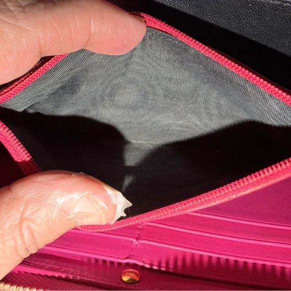 AUTH YSL Saint Laurent Classic Pink Y-Ligne Wallet - Picture 10 of 12